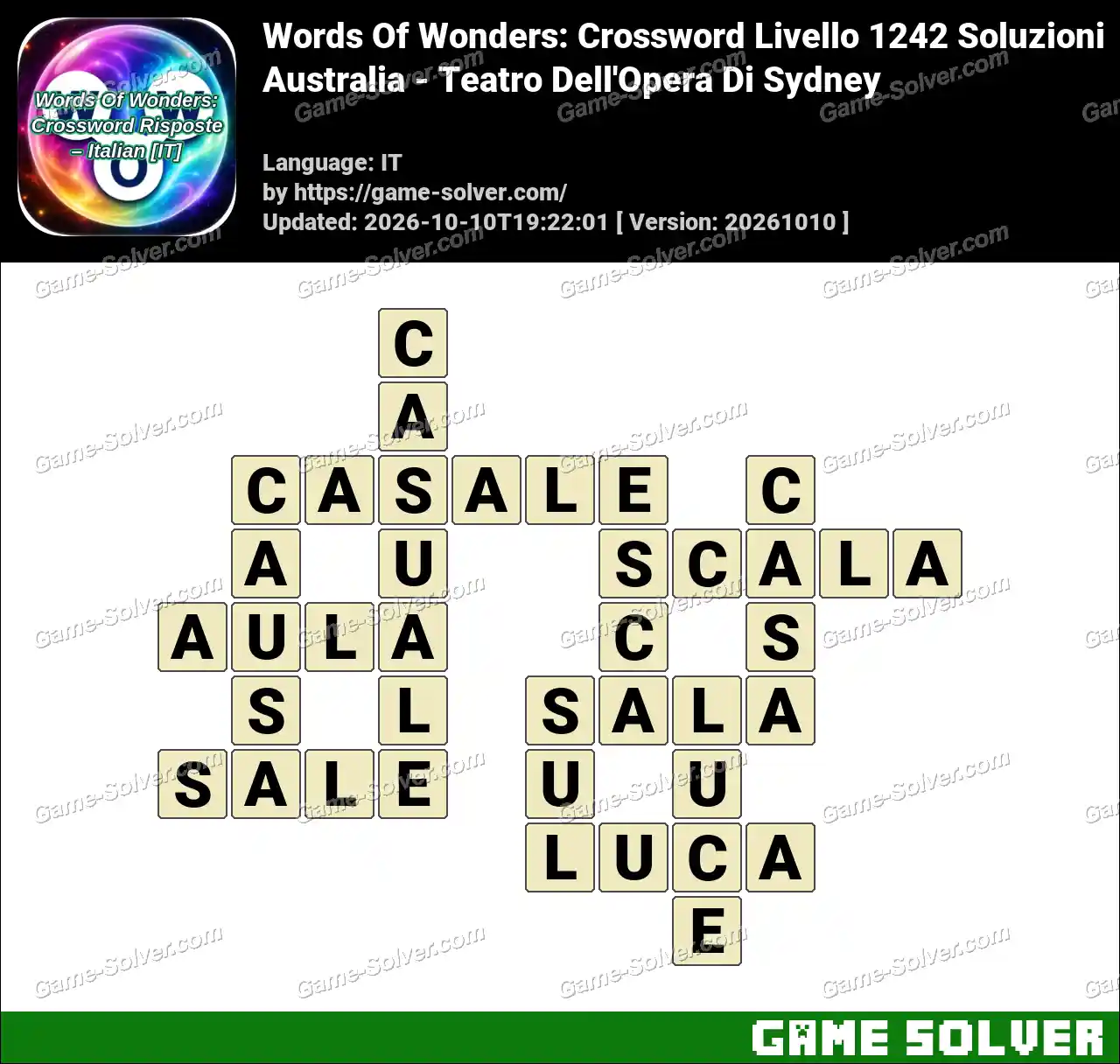 Words Of Wonders: Crossword Livello 1242 Soluzioni – Australia – Teatro Dell’Opera Di Sydney